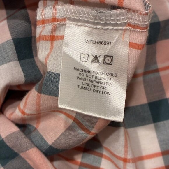 Wrangler Women's Blue Peach Plaid Pearl Snap Buttons Western Country Shirt XL - Picture 6 of 8